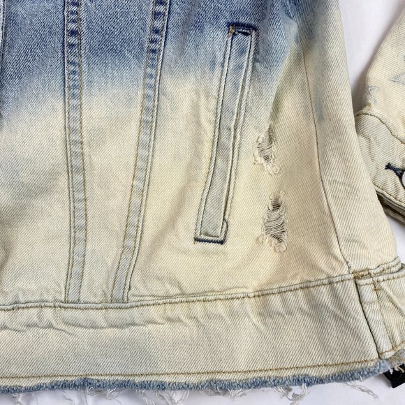 NWT BlankNYC Ombre Dip Dyed Trucker Jean Jacket Women's Size Small - Picture 4 of 14